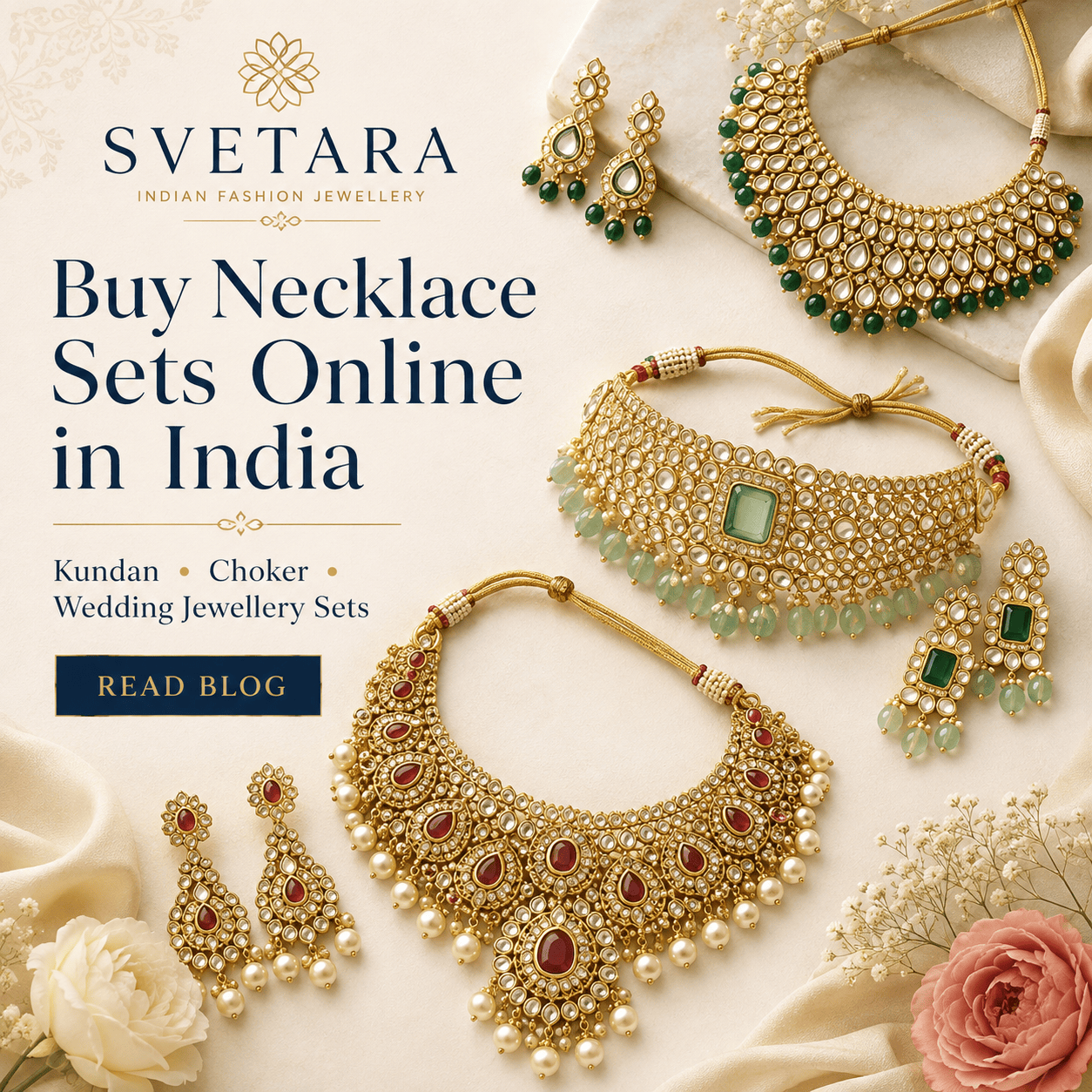 Buy Necklace Sets Online for Women: Kundan, Choker & Wedding Jewellery Sets